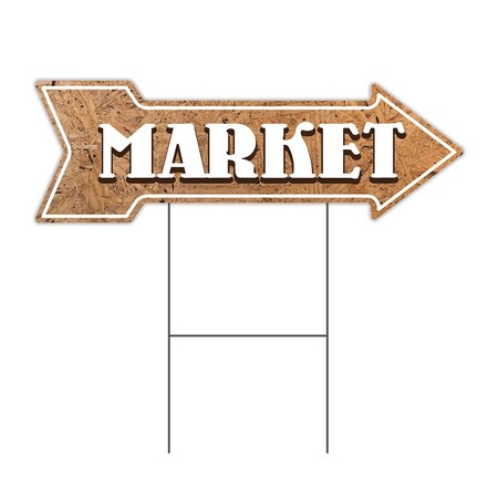 Market Arrow Yard Sign Funny Home Decor 36in Wide